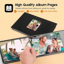 New-88 8x10 Photo Album Holds 72 Horizontal Photos, Linen Cover  Front Window, 8x10 Photo Album Book For 8 X 10 Pictur Artwork, 8 X 10  For Baby W Family Photos (Black) - 橫向黑色 - 查看 3