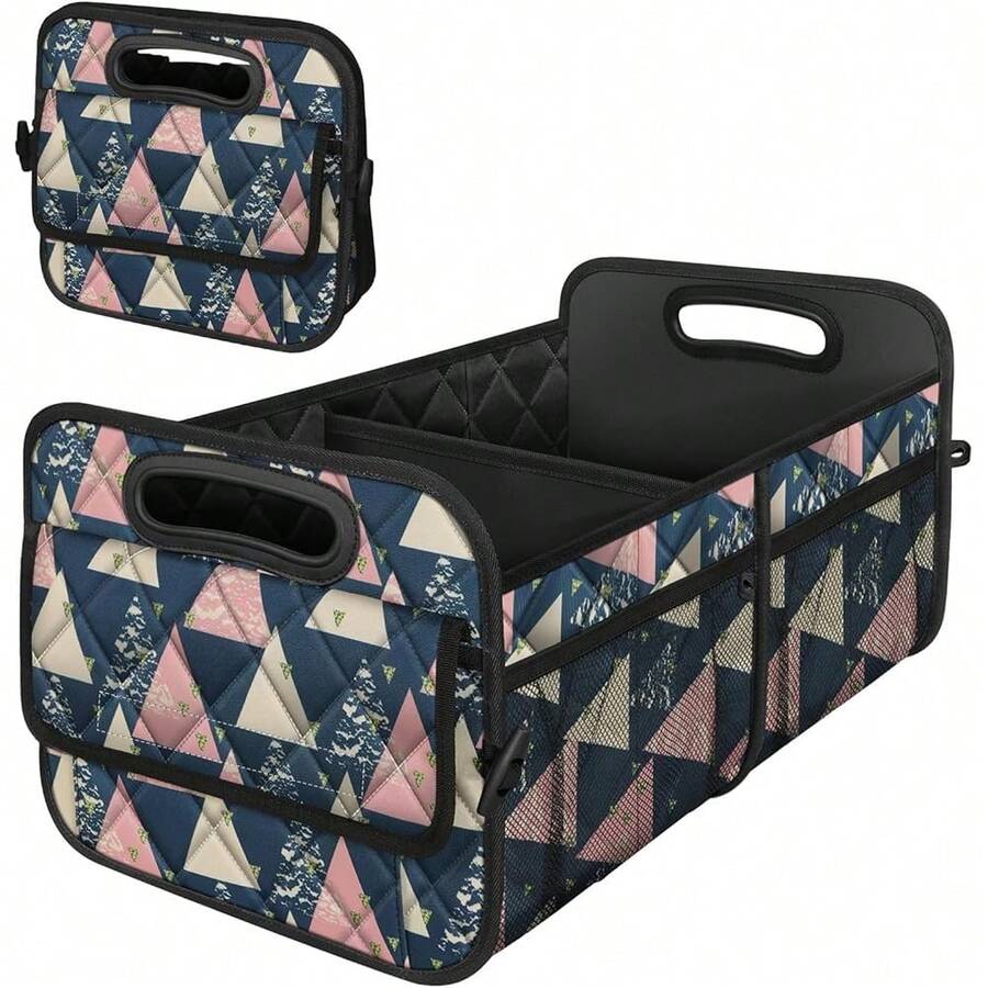 New Trunk Organzier And Storage With 6 Big Pocket,Car Accessories For Women/Men 50L Waterproof Polyester For Car/SUV/Minivan/Truck(Medium, Triangle) - 三角形 - 查看 1