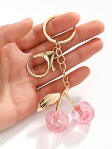 1 Móc khóa hình quả anh đào trong suốt dành cho cả nam và nữ, Thiết kế thời trang tinh tế, sang trọng, mặt dây chuyền túi xách, phụ kiện ô tô, ba lô đi học, dễ thương, phong cách Goth, Y2k, phụ kiện ô tô, ý tưởng quà tặng cho giáo viên, bạn bè, chị em - Hồng - Xem 3