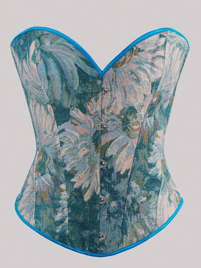 Bustier senza spalline in jacquard vintage per taglie forti, adatto per feste di Capodanno, San Valentino, Oktoberfest, Ognissanti, Natale e altre occasioni, realizzato in Germania