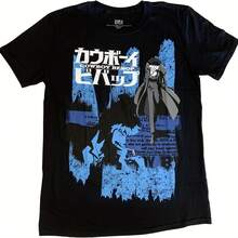 Cowboy Bebop Spike Anime Opening Credits Officially Licensed Adult T-Shirt - 黑色 - 查看 1