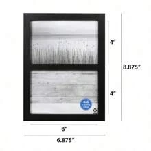 Black 4x6 2-Opening Linear Gallery Wall Picture Frame