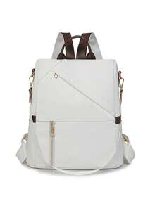 Women Fashion PU Laptop Backpack Bag Anti-Theft Waterproof 019 - 藍色 - 查看 10