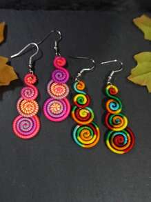 Handmade Colorful Retro Woven Rainbow Earrings, Fashionable Earrings For Women, Elegant Accessories For Home, Casual, Street, Party, Classic Souvenir, Ideal Gift For Valentine's Day, Birthday, Anniversary