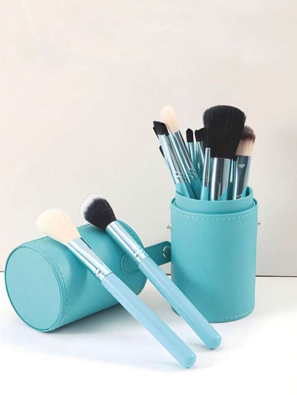 12pcs Makeup Brushes Eye Shadow Blush Loose Powder Foundation Full Set Beauty Tools Travel Portable Storage Bucket, Home Daily, Valentine's Day, Birthday Gift