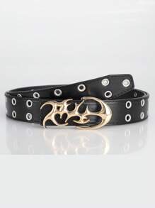 1 pieza Nuevo Cinturón de moda estilo Y2K hueco de piel sintética para hombres y mujeres - Accesorio para regalo, cinturones neutros para la cintura