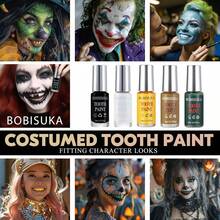 BOBISUKA Black Tooth Paint, Professional Black Out Teeth Makeup Solution - Safe, Quick Dry &Amp; Realistic, Perfect For Cosplay, Halloween Makeup, Theater, And Special Effects (5 Ml) - 殭屍腐爛 - 查看 7