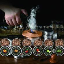 1 Set Cocktail Smoker Kit - 6 Flavors Wood Chips Infuser For Whiskey, Cocktails, Wine, Meats And Cheese - Perfect Gift For Dad - Apricot - View 9