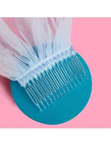 1pc Elegant Bride-To-Be Veil, Bridal Hair Clip Ornament, White Tulle Mesh Bridal Veil, Long Tail Clip For Wedding Bachelorette Party Photo Booth Props Decorations