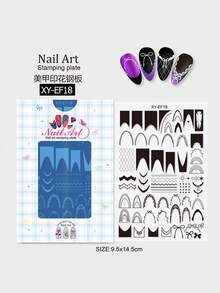 Khuôn dập móng nghệ thuật mới, họa tiết ren Pháp rỗng, in hình lá tre, khuôn dập chuyển hình ảnh lên móng, dụng cụ thiết yếu cho kỹ thuật viên làm móng, tiệm nail, điểm nhấn cho các bữa tiệc. - Nhiều màu - Xem 20