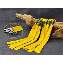 6pcs/10pcs Hunting Slingshot Rubber Band 0.75mm Flat Latex Slingshot Elastic Material, Random Color - Yellow - View 2