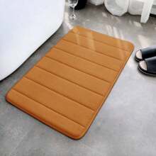 1pc Solid Color Simple Soft Memory Foam Sponge Absorbent & Non-Slip Bathroom Mat, Toilet Mat
