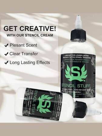 Tatueringsöverföringspasta - Tatueringsöverföringskräm - Tatueringsmallöverföringsgellösning, Professionell tatueringsmallgel, Mallmagisk kräm, Lämplig för överföringspappersmaskinmallar, Klar och långvarig