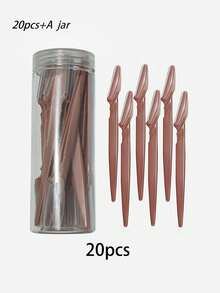 60/40/20件套咖啡色眉毛修剪器和剃须刀套装，眉毛修剪器和剃须刀，去角质和脱毛工具，身体毛发修剪器和面部及眉毛剃须刀套装，长柄刀片带精密保护盖，化妆，价格实惠，房间装饰，梳妆台，旅行，卧室，化妆配件，眉毛剃刀，便宜，圣诞礼物，化妆品，化妆工具，廉价商品，礼物，女士礼物，圣诞礼物，赠品，旅行，廉价商品，旅行必备 - 彩色 - 查看 14