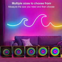 5M Bluetooth LED Neon Light Strip, Supports App & Remote Control, RGB LED Neon Lights, Flexible Light Strip, Suitable For Home Decor, LED Lights, Wall Decor Lights, TV Backlight, Night Light, Fairy Lights, LED Lamps, Decorative Lights, Etc. - Multi-color light - View 3