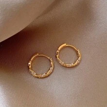 M ö Bius Circle Earrings, New Simple And Fashionable Earrings, Gold And Silver High Grade Ear Buckles, Women's Gifts - 金色 - 查看 5