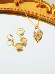 Juego de 3 piezas de collar y aretes de ópalo elegante y único, perfecto para citas, fiestas o regalos.
