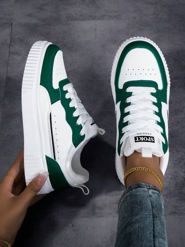Women's New Round Toe Comfortable Lightweight Versatile Soft Sole Lace-Up Low-Top Casual Outdoor Sports Shoes, Suitable For New Year's Outfit And Holidays