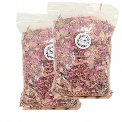 1包200克/300克干花蜡烛，干玫瑰花装饰，适用于制作肥皂和蜡烛、手工装饰、永生花、浪漫婚礼派对装饰、家居和卧室香氛、沐浴、衣橱、厨房、清新空气，干红玫瑰花瓣可用于足浴、身体水疗、DIY工艺品