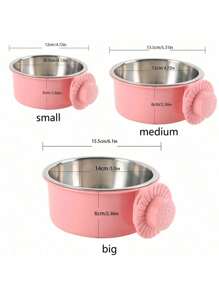 PETSIN 1pc Stainless Steel Hanging Dual-Purpose Pet Bowl With Anti-Spill Fixation For Dog Crate Use