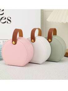 1pc Exquisite Jewelry Box, Creative Portable Ring, Ear Studs, Necklace And Earring Travel Jewelry Organizer, Simple Style.