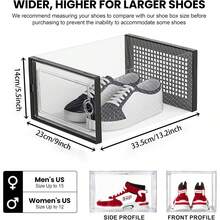 12/24pcs Thickened Transparent Shoe Boxes With Lid, Foldable Stackable Shoe Rack, Free Combination,, Sturdy Storage Organizer, For Display White/Black Item Sorting Container - 黑色-24件 - 查看 4