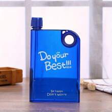 1 Stück, neue Wasserflasche in großer Kapazität mit verschiedenen Farben für Sport, Outdoor-Wasserflasche mit sehr attraktivem Kunststoff, tragbar, kreative Buch-Flachboden-Wasserflasche mit mattiertem Kunststoffdeckel