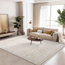 Soalmost Area Rug 8x10 For Living Room 8 X 10 Vintage Washable Low Pile Non-Slip Living Room Rugs For Bedroom Dining Room Indoor Floral Thin Brown - Beige_Ivory - 查看 1