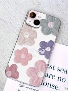 1 件简约花卉防摔防滑透明彩绘保护手机壳，兼容 16/11/16pro/16plus/16promax/16e/15Promax/13/14/12/XS/XR/7G/8P、Galaxy 11/12Pro/12/12X/13Pro/14Pro/15Pro/X3pro/、10/9/Note9/12c/Note11pro/Note8Pro/9C/9a，防摔手机保护壳