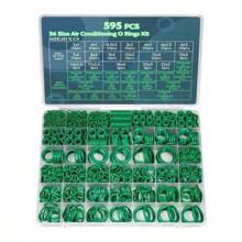 595 Stücke Klimaanlagen O-Ring Set, 36 Größen Dichtungsring Gummi O-Ringe Sortiment Set für Kompressor Kfz Klimaanlagen Rohrleitungen Reparatur ID:3-22mm