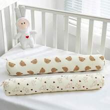 2 件圆柱形枕头、侧睡床栏杆垫、可拆卸长枕垫、床头板靠背垫