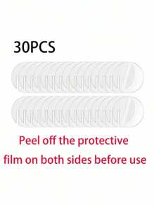 Set de 30 etiquetas/tarjetas transparentes de acrílico con forma redonda/de corazón para bebidas en bodas y fiestas, etiquetas para bebidas y zumos, decoraciones para vasos, tarjetas de asiento (Retirar la película protectora de ambos lados antes de usar)