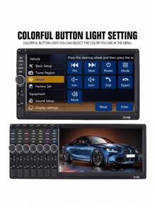 17.78 Cm Double Din Car Stereo , MP5 Media Player With A Digital Touch Screen, USB/TF/AUX Inputs, 2 Din Autoradio With Mirror Link, And Portable Media Players With IR Remote Control, Without Battery
