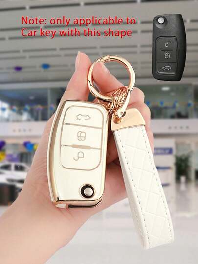2pcs Car Key Fob Cover Set: TPU Material, Scratch-Resistant & Anti-Drop, 0.1mm Ultra-Thin & Ultra-Silent, 3-Button Precise Fit, Anti-Shock & Durable, 360° Signal Protection, Fingerprint Resistant Coating, Portable Design [Please Check Model Compatibility In Product Details]