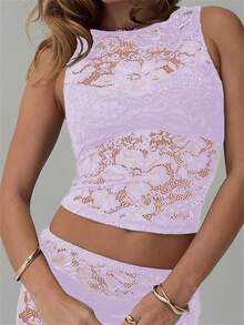 Women Tank Tops & Camis - 淺紫色 - 查看 3