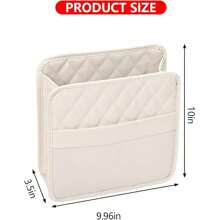 Car Seat Back Organizer,  PU Leather Vehicle Backseat Hanging Storage Pocket,  Multipurpose Auto Travel Essentials Accessories For Kids & Adults,  Universal For Most Cars (Beige)