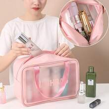 Makeup Bag Cosmetics Toiletry Bag Travel Suitcase Divider - 淺粉色 - 查看 2