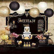 18pcs Black And Gold Paper Lanterns Decor - Round Hanging Decorations, Suitable For Halloween, Graduation, Wedding, Outdoor Events And Home Decor - Elegant Party Supplies, Metallic Finish, Holiday Party Decorations | Decorative Lanterns | Visually Appealing Lanterns