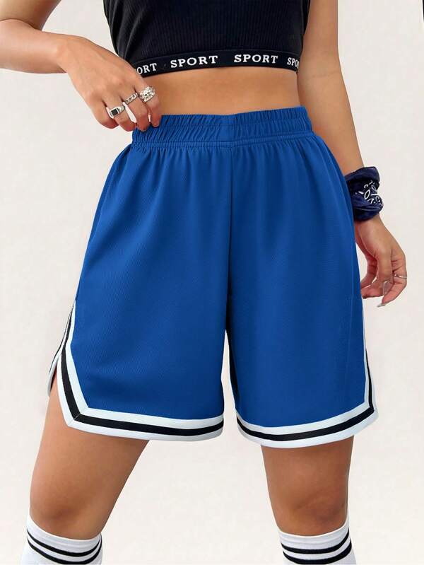 1pc Girls/Teenage Girls' Loose Casual Solid Color Breathable Sports Shorts, Summer