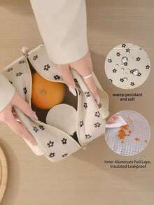 Benutzerdefinierte Cord-Lunch-Tasche, große Kapazität isolierte Lunch-Tasche mit individualisiertem Text und Namen, weiches wiederverwendbares Material, tragbare Lunch-Tasche mit Doppelgriffen und Reißverschluss oben, multifunktionale isolierte Lunch-Box-Tasche, Lunch-Box-Tasche für Männer und Frauen, Schul-Lunch-Box, Picknicktasche für Bento-Box, ideal für Schule, Arbeit, Camping, Büro, Herbst - Verschiedenfarbig - Übersicht 2