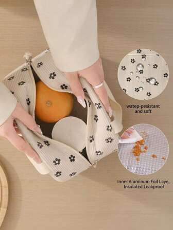 Borsa termica per il pranzo in velluto a coste personalizzata, con capacità ampia, stampa personalizzata di testo e nome, in materiale morbido e riutilizzabile, con manici superiori e cerniera, borsa termica multifunzionale, adatta per uomo e donna, per scuola, lavoro, campeggio, ufficio, autunno