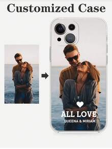 1 carcasă de telefon TPU rezistentă la șocuri, personalizabilă, cu design foto și text, compatibilă cu 16, 15, 14, 13, 12, 11 Pro Max, Redmi, seria OPPO, cadoul perfect pentru prieteni, familie, iubite, zile de naștere, Ziua Îndrăgostiților, sărbători, Ziua Recunoștinței, Crăciun, Ziua Tatălui