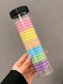 20pcs Women's Assorted Candy Colored Black, White, Pink, Purple, Red, Yellow Solid Color Hair Ties, Fashionable Simple Style Hair Accessories For Daily, Work, Party, Face Washing, Bathing, Makeup, Clothing Matching Casual Home Bathroom Decor Back To School