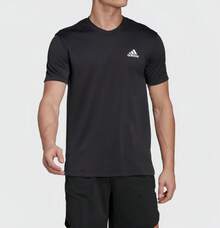 Adidas 男子跑步訓練寬鬆透氣速乾休閒運動T卹 - 黑色 - 查看 4
