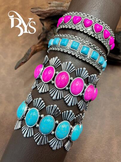 Pulsera de estilo bohemio retro de moda, ideal para mujeres y niñas, ideal para combinar con atuendos diarios, accesorios de fiesta, joyas y como regalo para familiares, amigos o para ti.