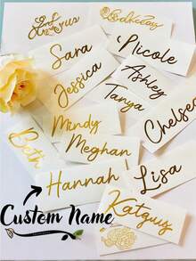 1pc Customized Reflective Letter Decal - Can Be Applied To Any Smooth Surface, Exterior Car Sticker, Non-Damaging To Paint, Not Easy To Peel Off, Suitable For BMW, Mercedes-Benz, Audi And Various Other Vehicle Models, Unisex Sticker, Personalize Your Name On Car Windshield, Truck, Door, Window - Front-Mounted, Self-Adhesive Installation, Single Use, Applicable To Glass, Reflective PET Sticker, Customized Name Sticker, Available In White/Black/Pink/Red/Gold/Yellow/Green/Multicolor Holographic - Style 1 - View 9