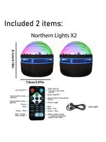 [Proyector Aurora] 2/1 Pieza Proyector de Luz Aurora - Proyector de Luces Boreales con Control Remoto - Proyector de Luz Nocturna Miniatura, Lámpara de Ambiente Adecuada para Dormitorio/Techo/Fiesta