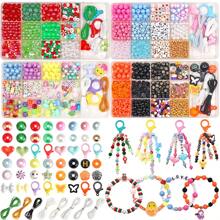 1 Set New Beaded Bracelet, Casual & Cute Designs, Multiple Cartoon Pattern DIY Matching Styles, Various Holiday Sets, Girly Style, Jewelry Decor, Small Pendant, Arts & Crafts, Gift Toys For Friends, Handmade Beading, Easy To Match Your Own Style