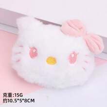 Sanrio 1 Stück Hello Kitty Kosmetiktasche Damen Große Kapazität Einkaufstasche, Reise-Schultertasche, Große Kapazität wiederverwendbare Einkaufstasche faltbar, Damen Segeltuch Tragetasche mit Uhrenarmband - Reißverschluss, Polyester Futter