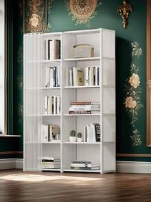 1 件便携式衣柜整理器，多功能立方体书架，衣柜，31.5 英寸宽 x 15.7 英寸深，储物架，鞋架，独立展示，DIY 组装，带窗帘，适用于卧室、客厅、厨房、办公室、家庭组织，节日礼物 - 白色 - 查看 8